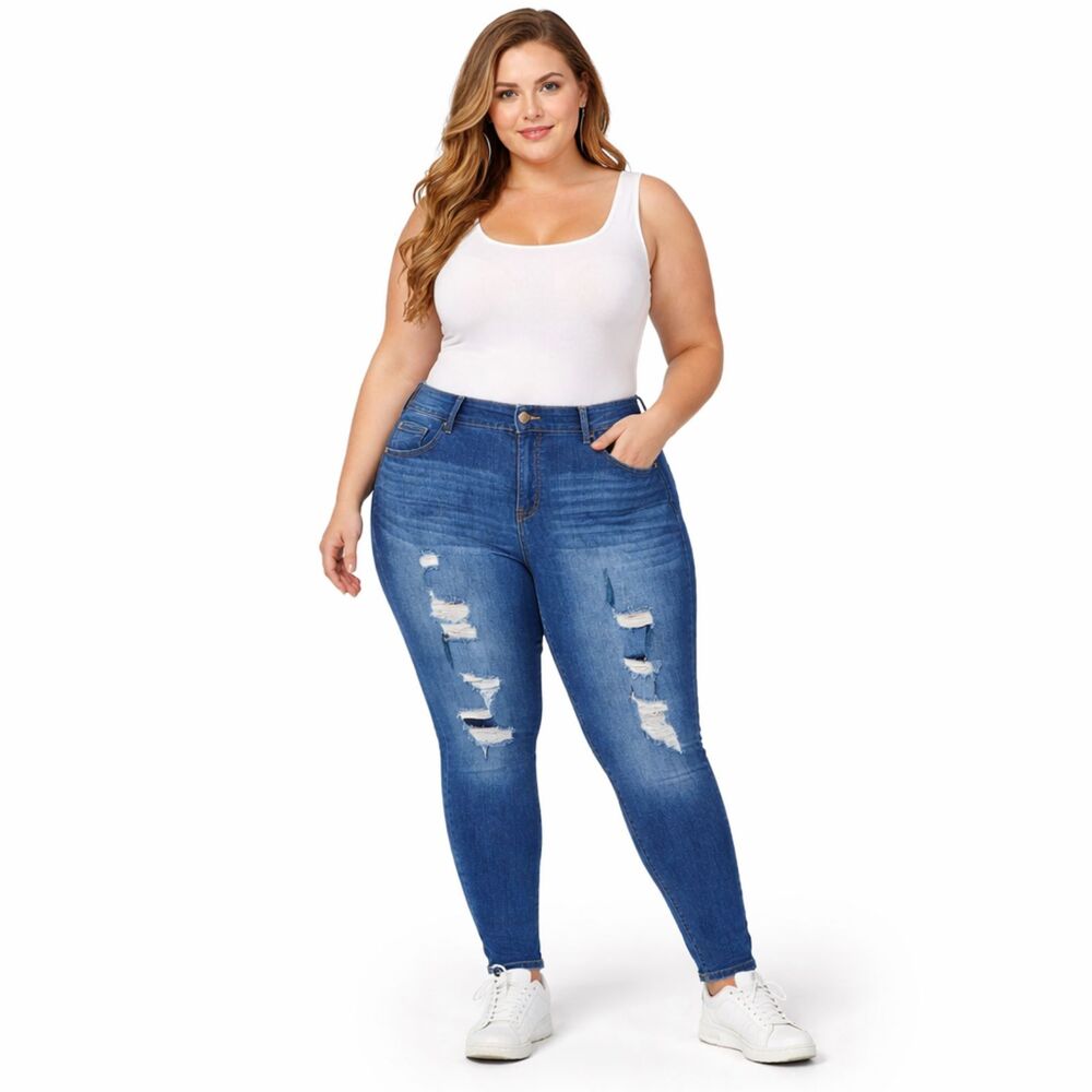 Torrid Premium Distressed Stretch Denim Jegging Size 26T 26 Tall